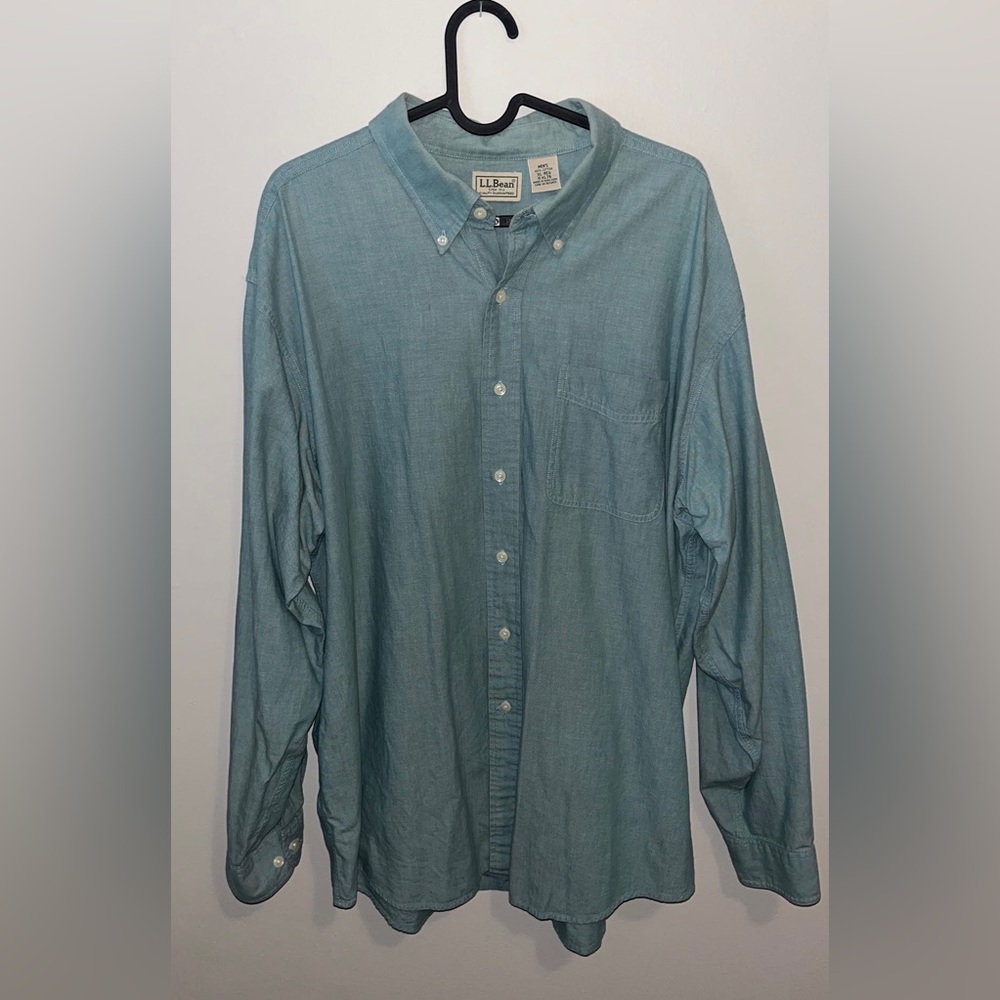 L.L. Bean men's Sunwashed Canvas Shirt, Traditional Fit